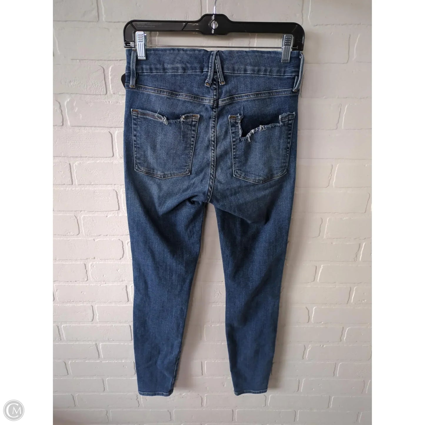 Jeans Skinny By Good American In Blue Denim, Size: 4
