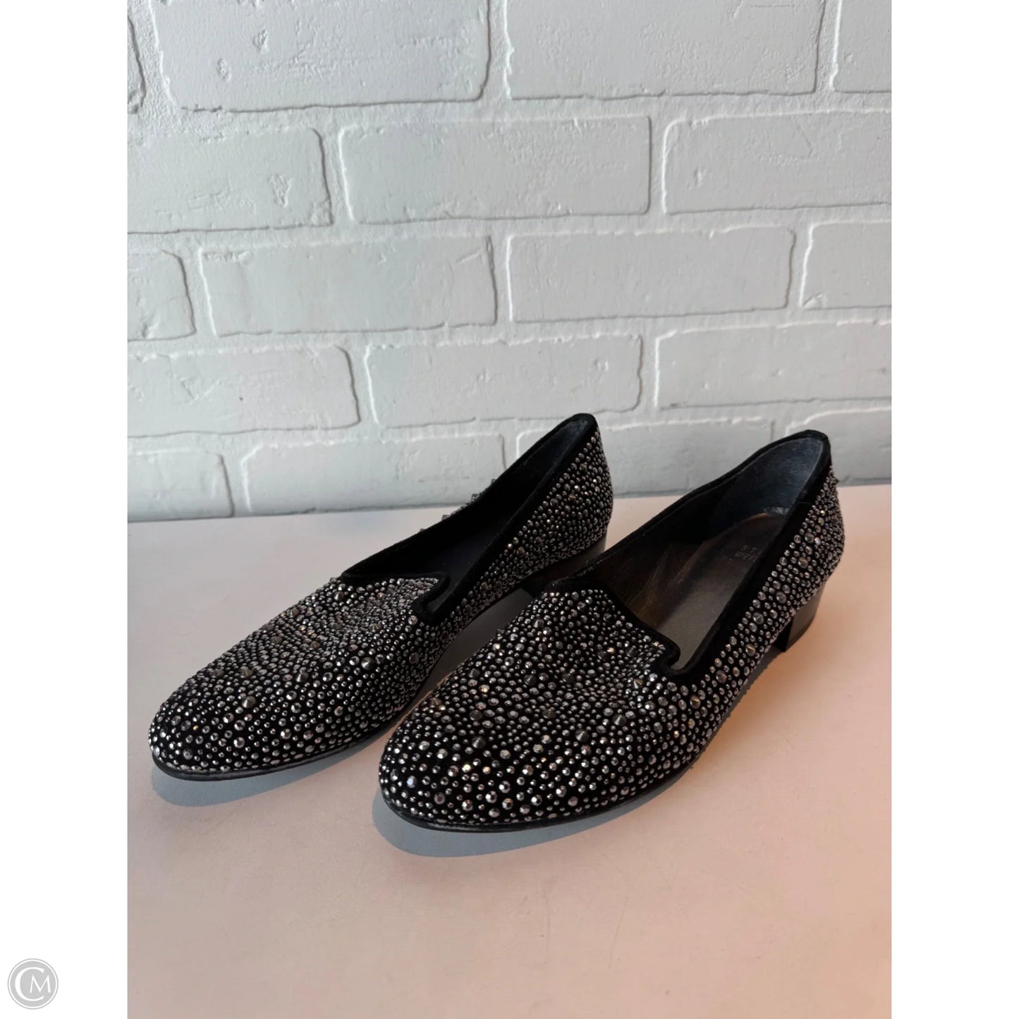 Shoes Designer By Stuart Weitzman In Black & Silver, Size: 7.5