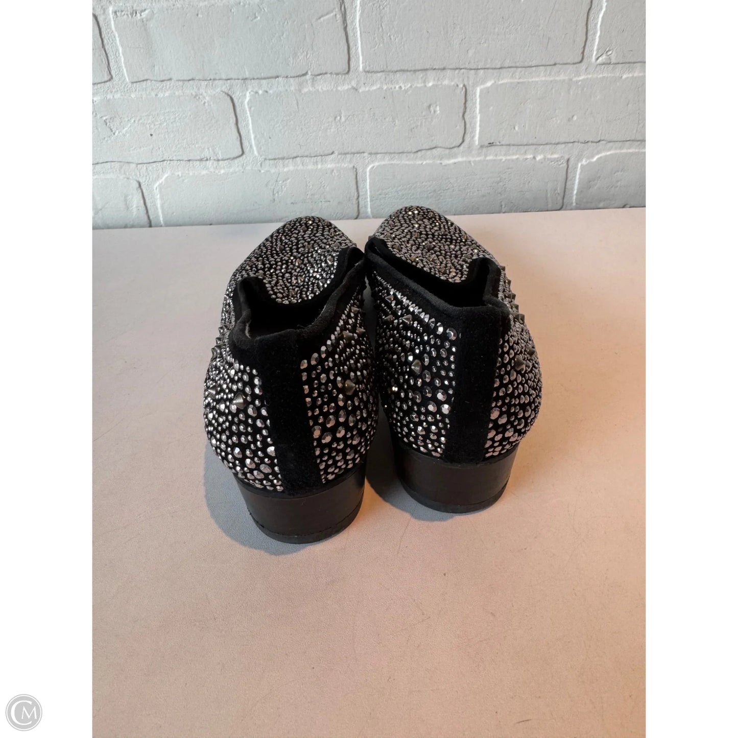 Shoes Designer By Stuart Weitzman In Black & Silver, Size: 7.5