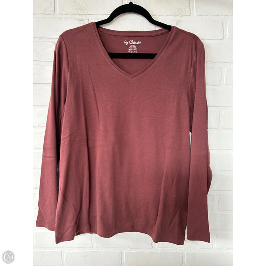 Top Long Sleeve Basic By Chicos In Brown, Size: L