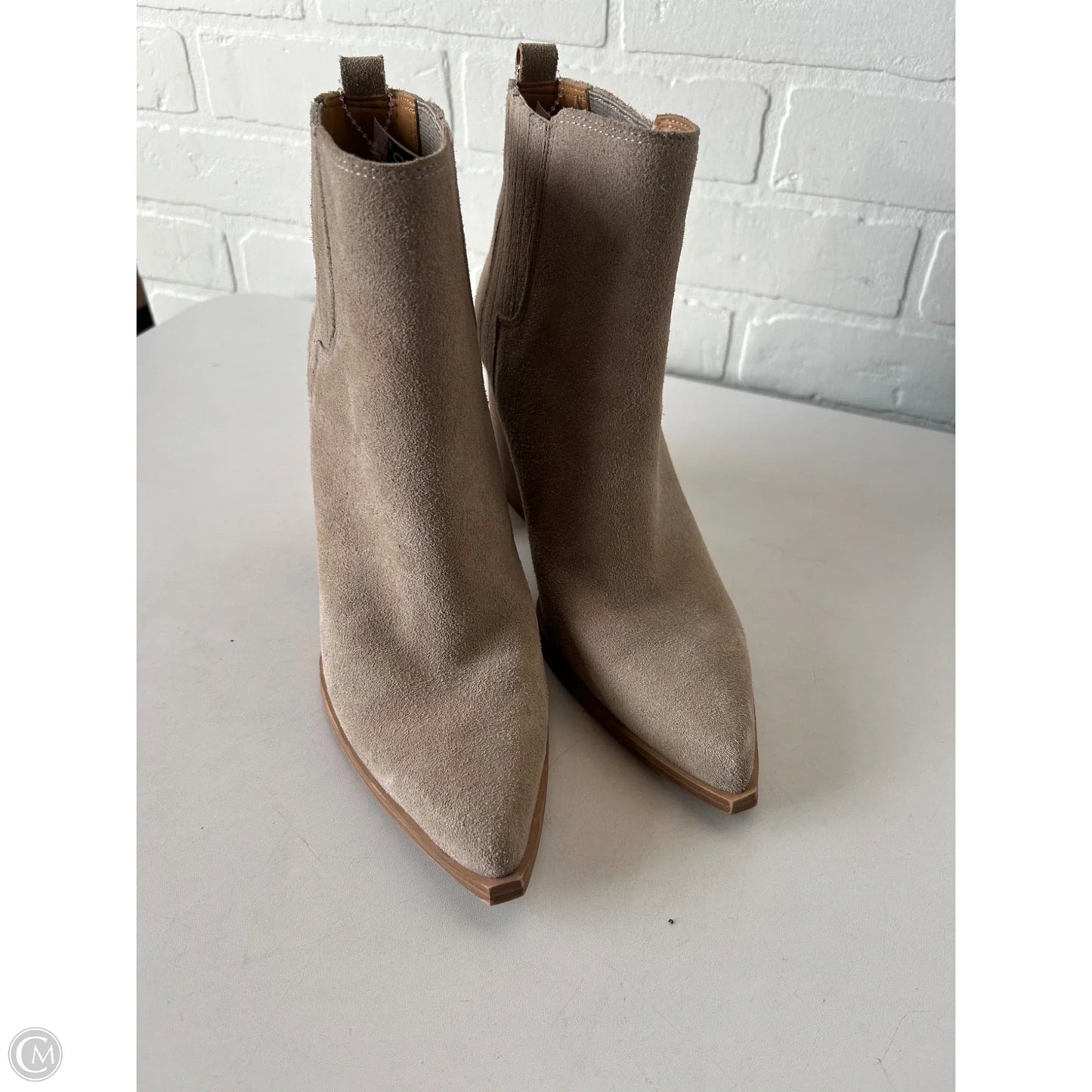 Boots Ankle Heels By Marc Fisher In Tan, Size: 8.5