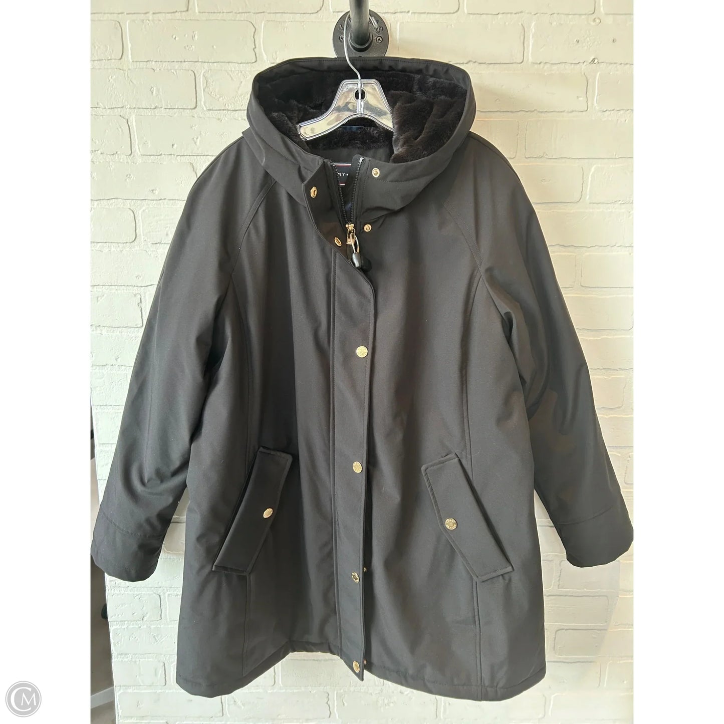 Coat Parka By Tommy Hilfiger In Black, Size: Xl