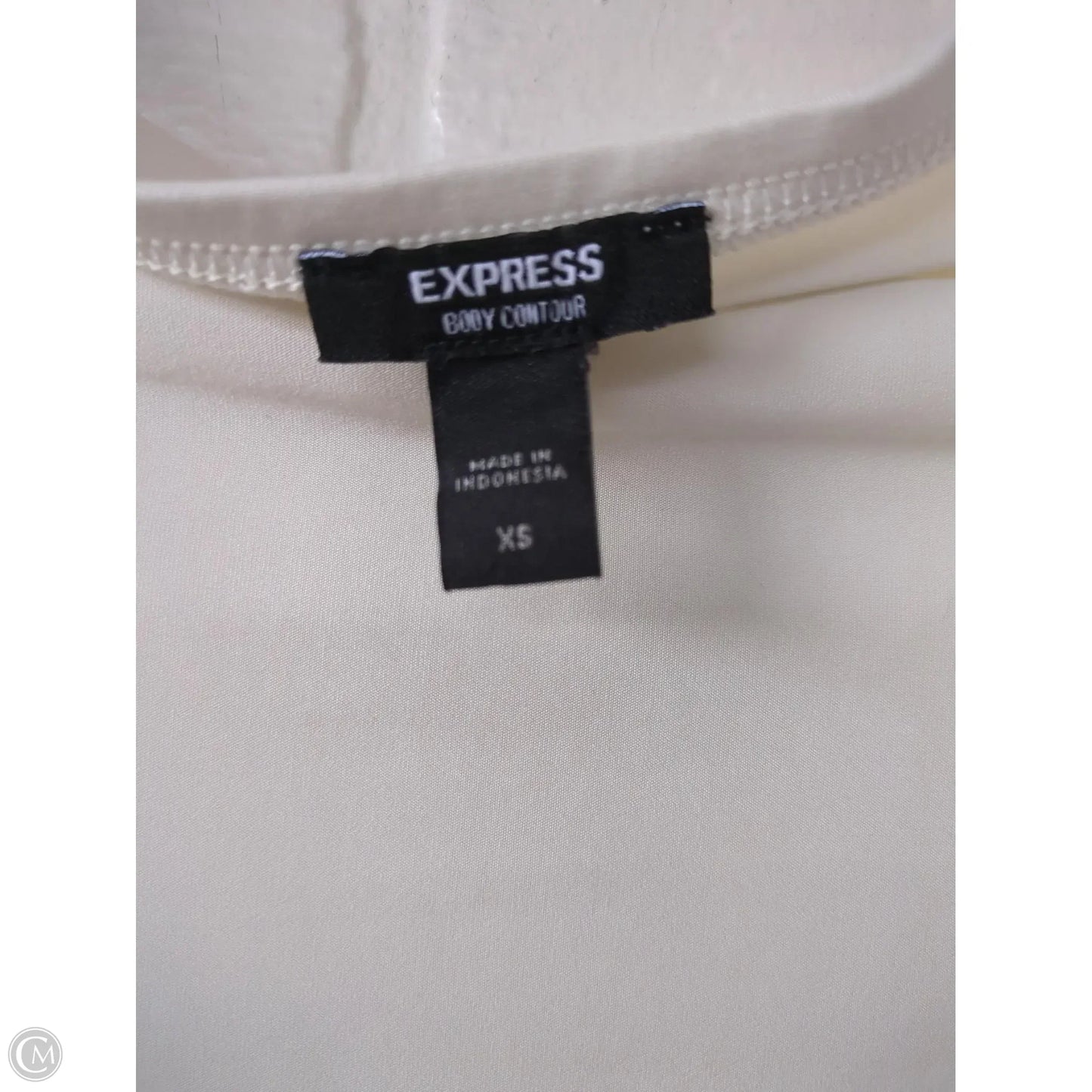 Top Short Sleeve By Express In Cream, Size: Xs