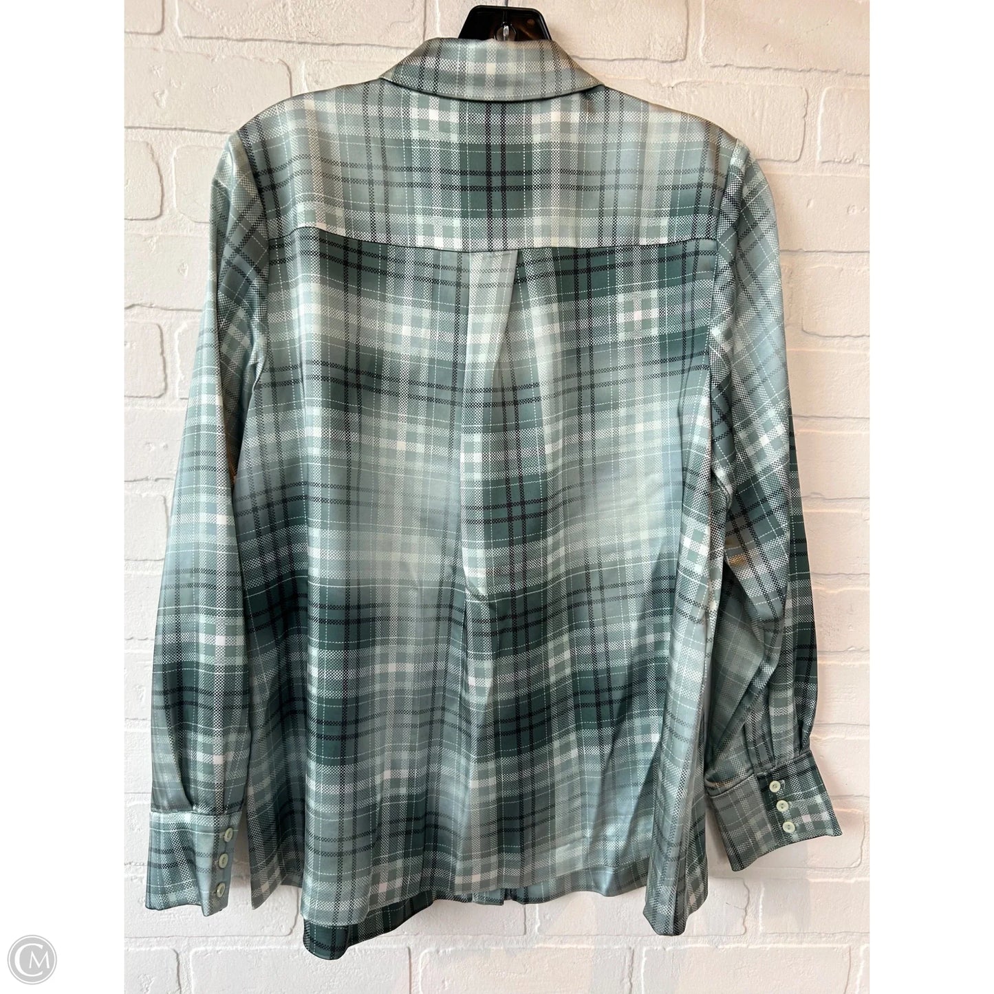 Top Long Sleeve By Alfani In Green & White, Size: S