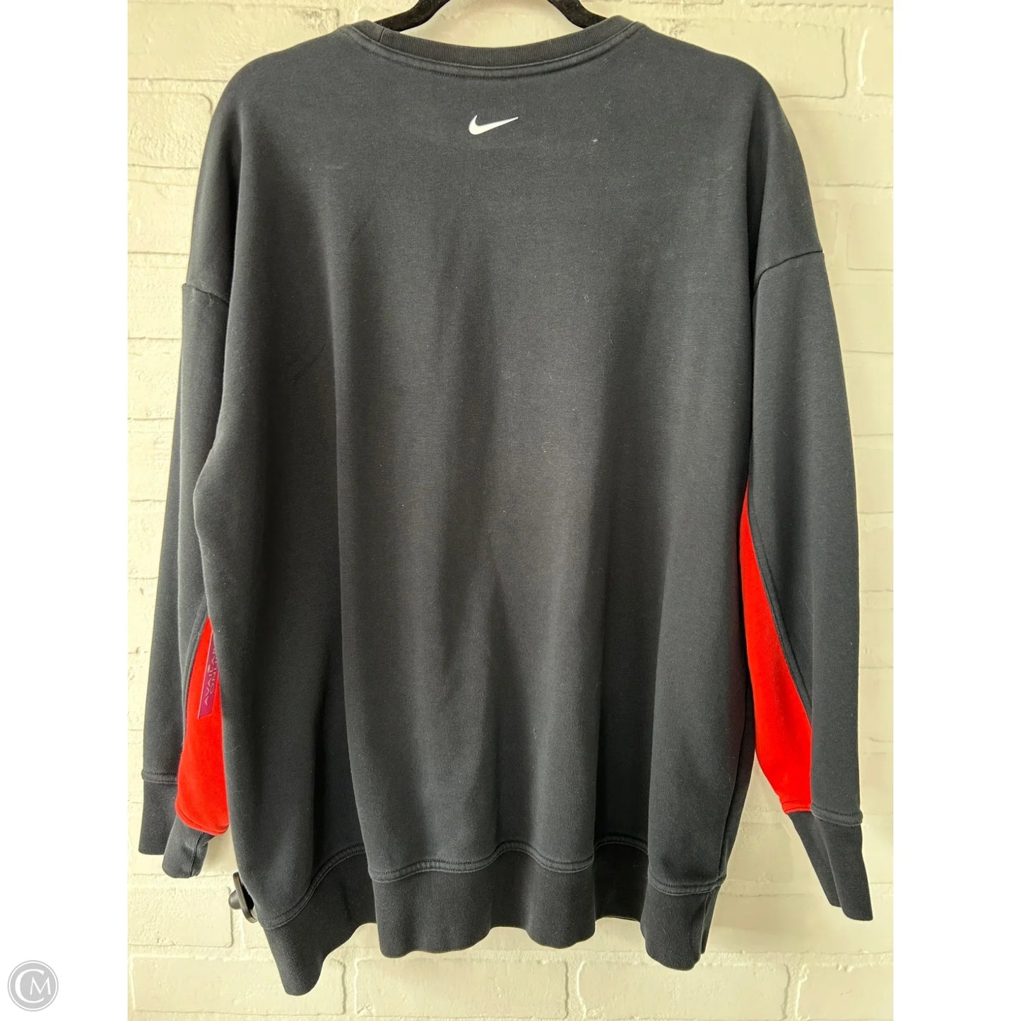 Athletic Sweatshirt Crewneck By Nike In Black & Red, Size: L