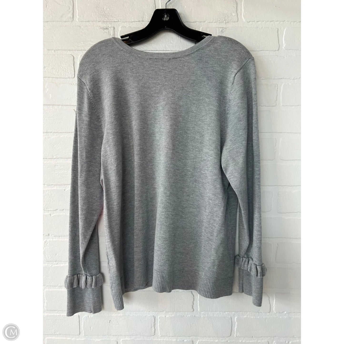 Sweater Cardigan By Christopher And Banks In Grey, Size: Xl