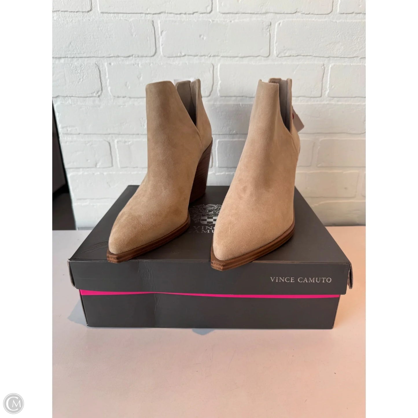 Boots Ankle Heels By Vince Camuto In Tan, Size: 10