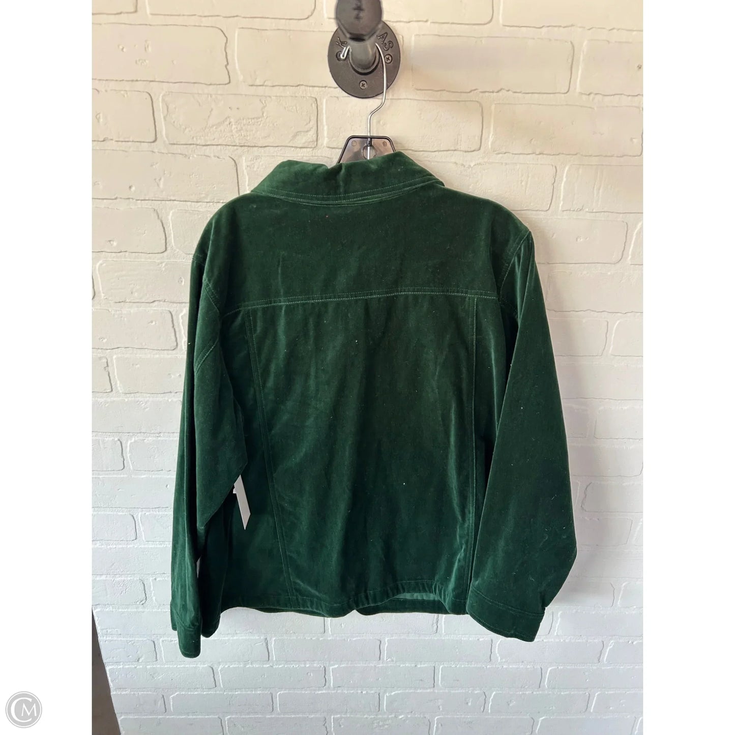 Jacket Shirt By Quaker Factory In Green, Size: 1x