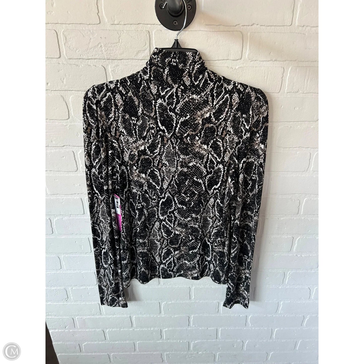 Top Long Sleeve By Peyton Jensen In Black & Brown, Size: M