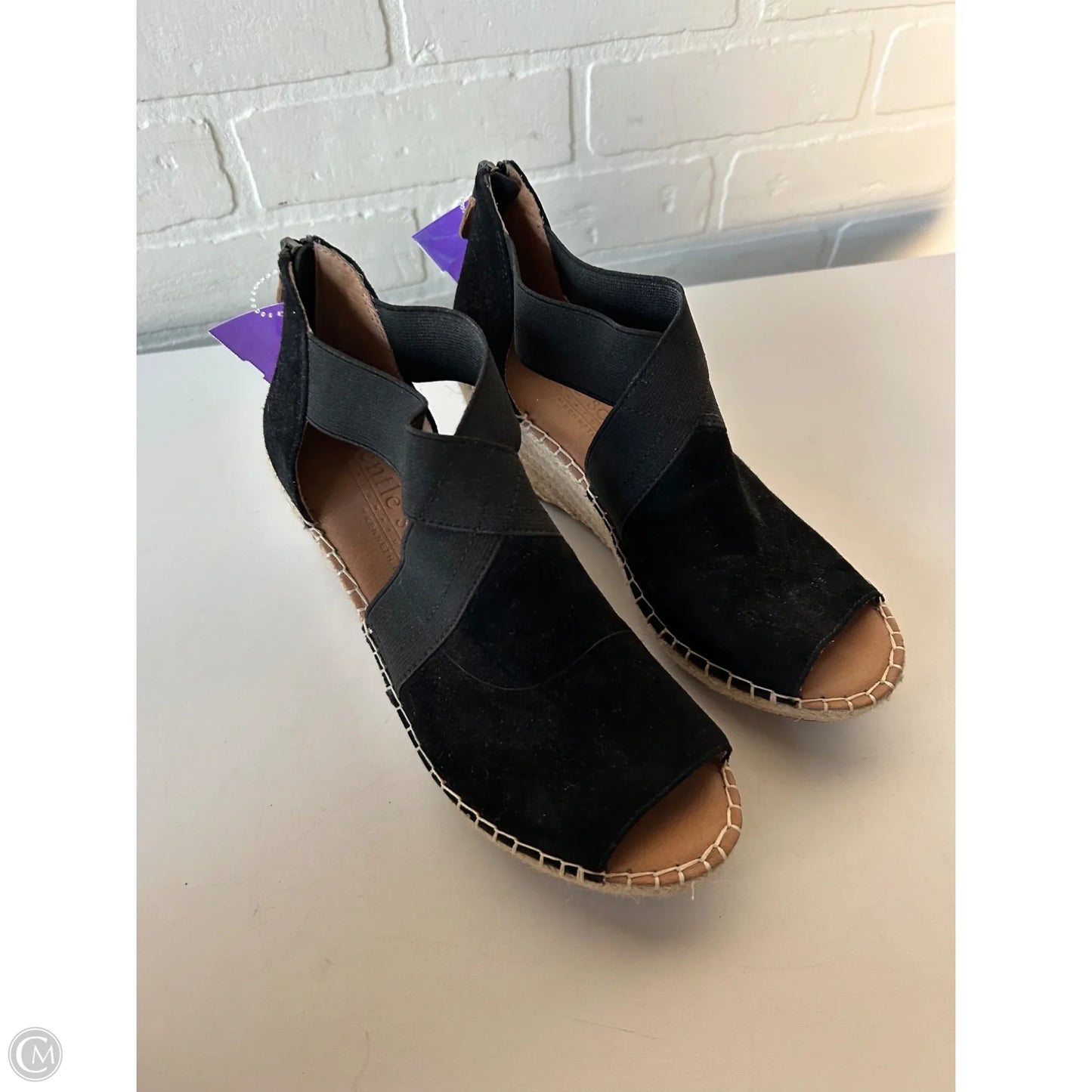 Sandals Heels Wedge By Gentle Souls In Black & Tan, Size: 7.5