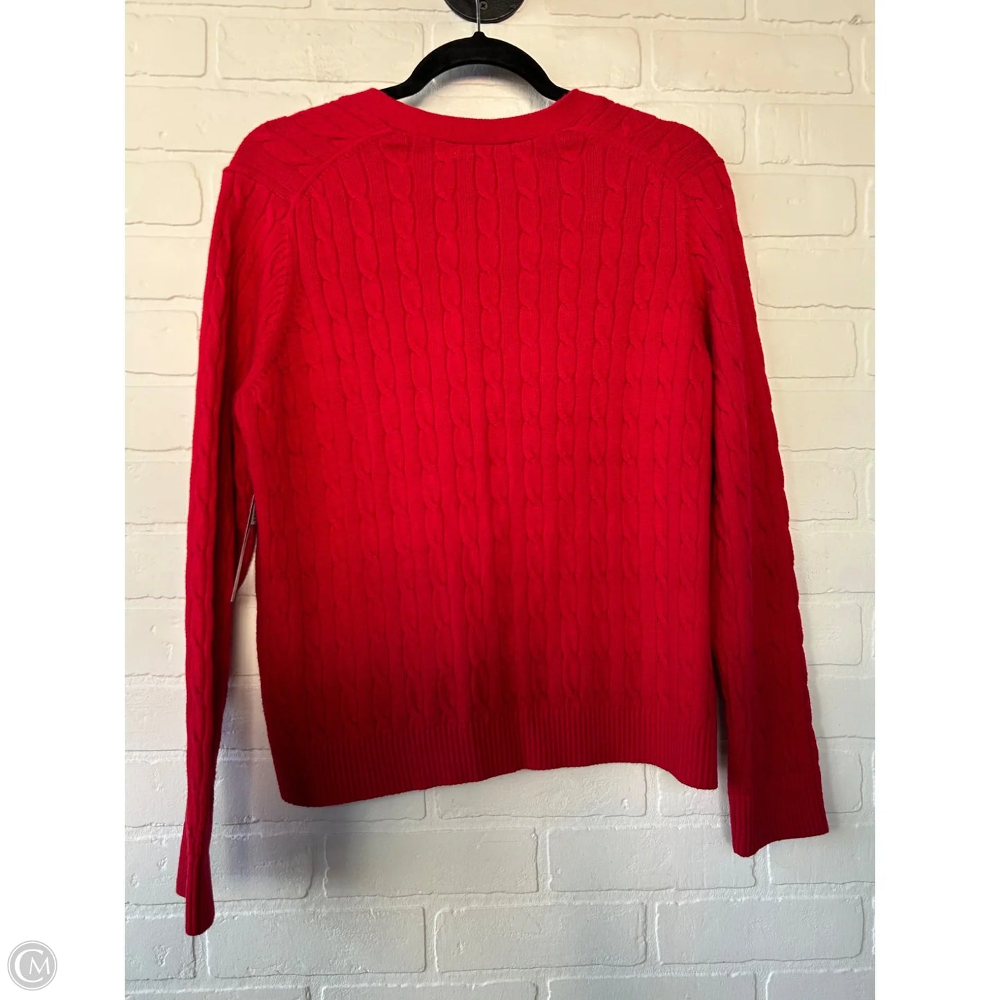 Sweater Cardigan By Lands End In Red, Size: L