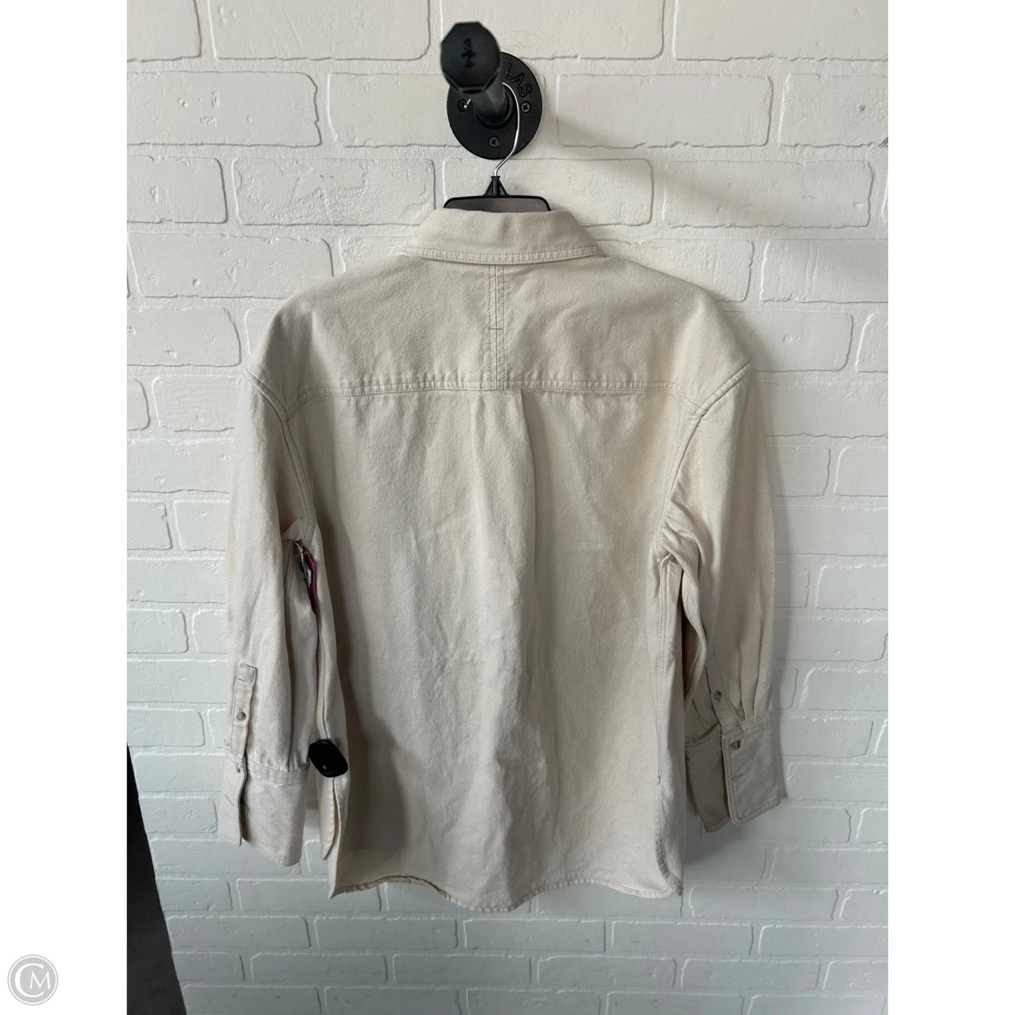 Jacket Shirt By Banana Republic In Tan, Size: M