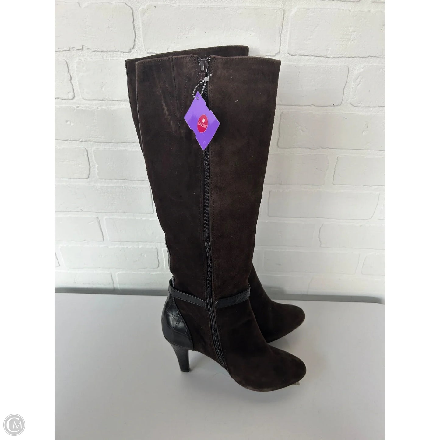 Boots Knee Heels By Alfani In Brown, Size: 6.5
