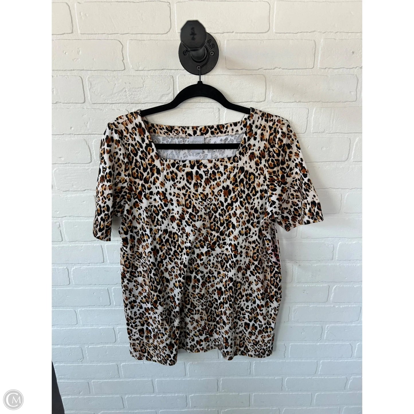 Top Short Sleeve By Chicos In Animal Print, Size: S