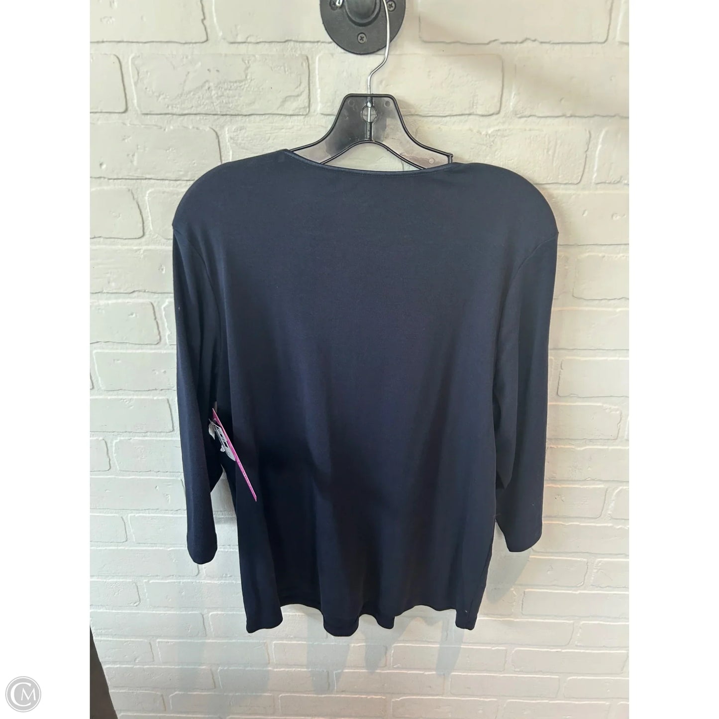 Top 3/4 Sleeve Basic By Cj Banks In Blue, Size: 1x