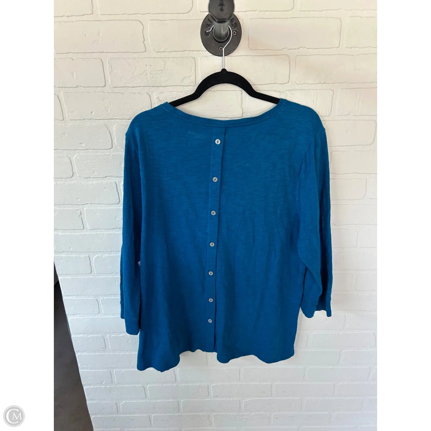 Top 3/4 Sleeve Basic By Chicos In Blue, Size: Xl