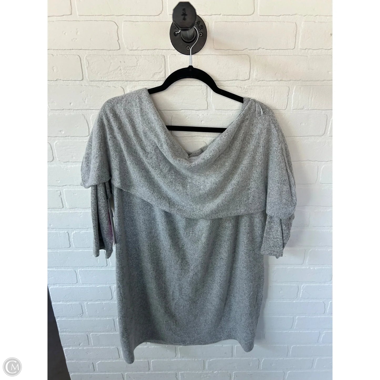 Top 3/4 Sleeve Basic By Boutique + In Grey, Size: 2x