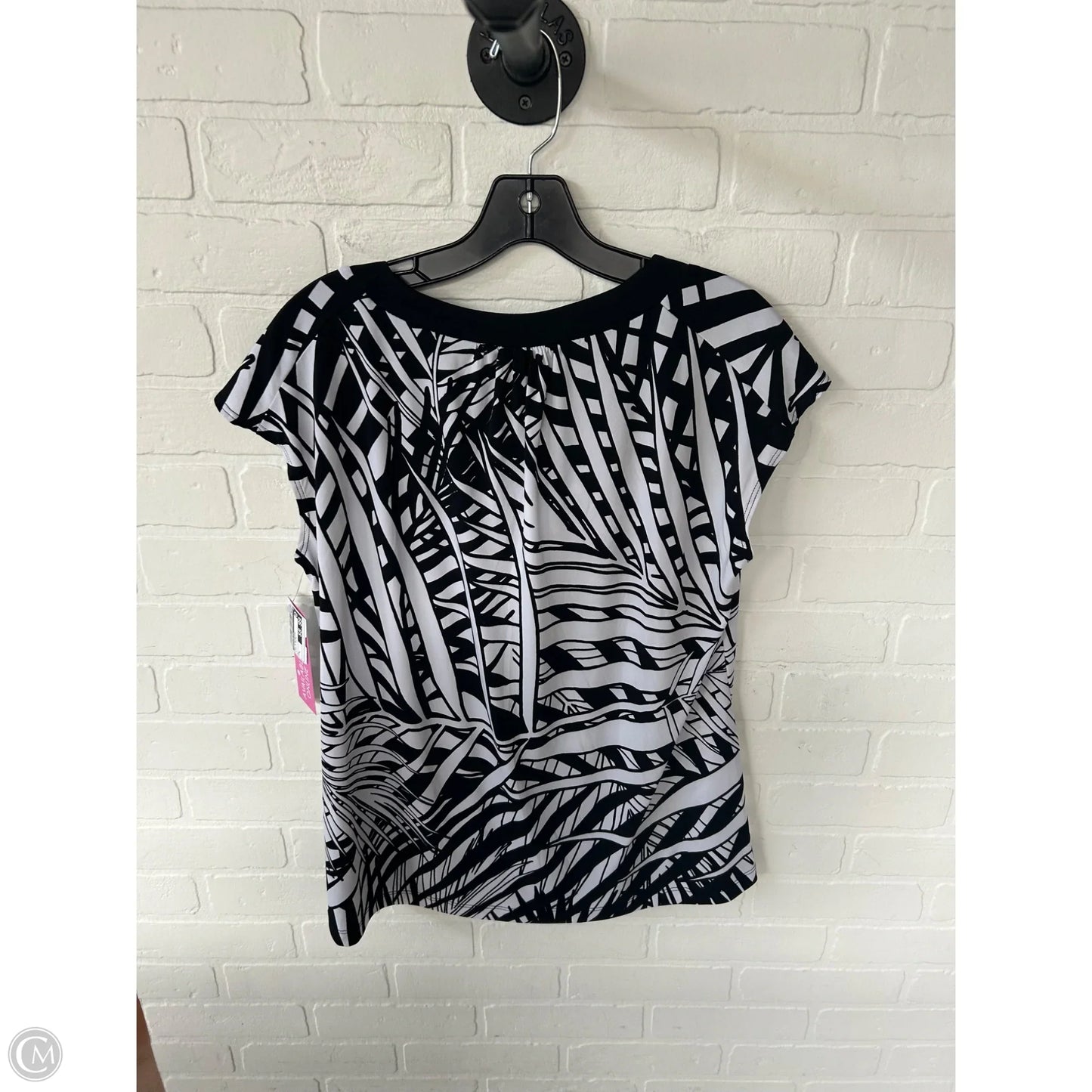 Top Sleeveless By Worthington In Black & White, Size: L