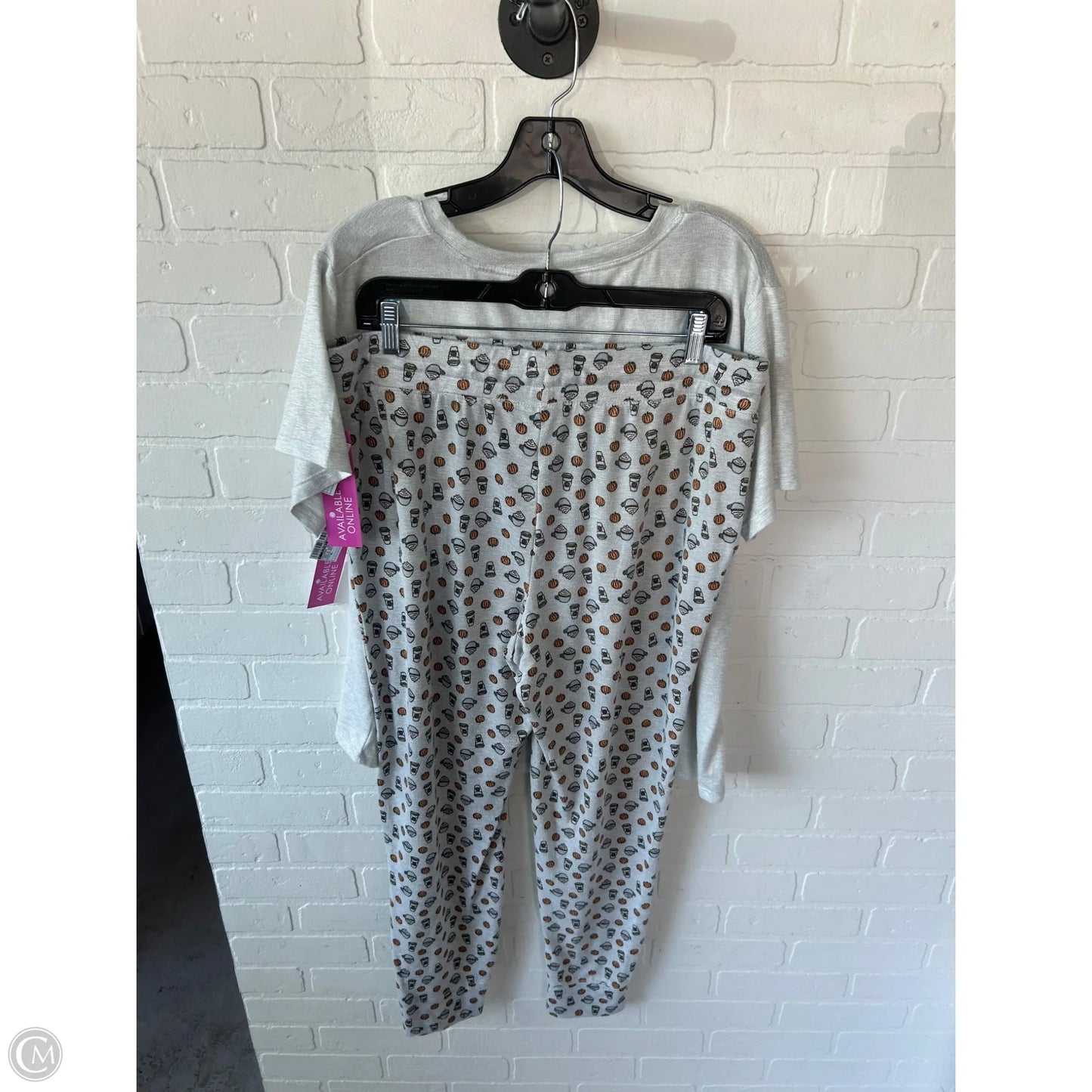 Pajamas 2pc By Clothes Mentor In Grey & Orange, Size: Xl