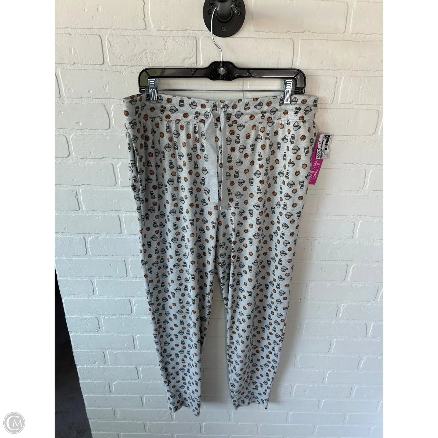 Pajamas 2pc By Clothes Mentor In Grey & Orange, Size: Xl