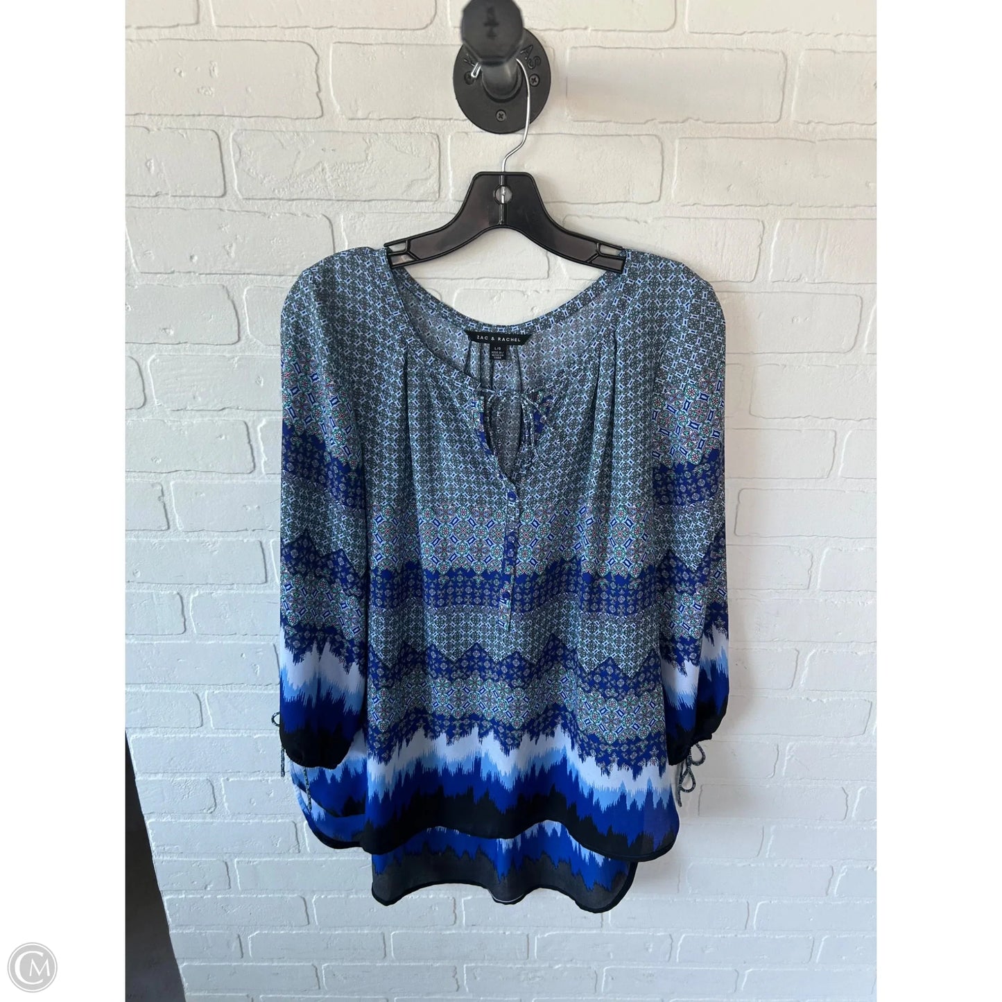 Top Long Sleeve By Zac And Rachel In Blue, Size: L