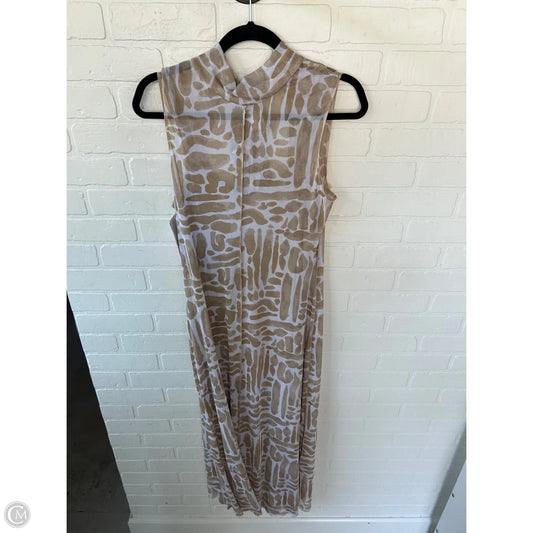 Dress Casual Midi By Halogen In Tan & White, Size: M