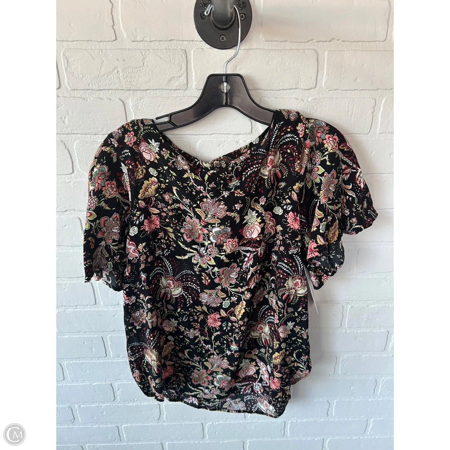 Top Short Sleeve By H&m In Black & Brown, Size: S