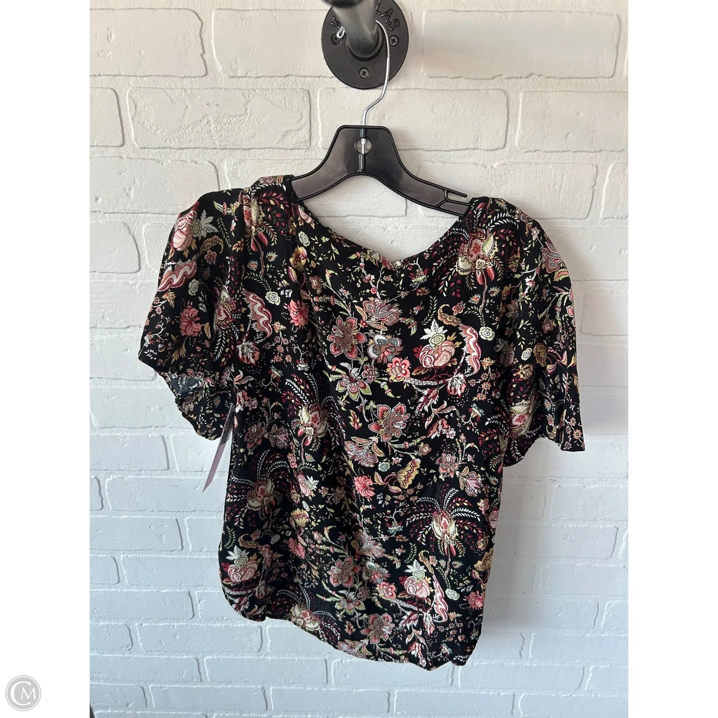 Top Short Sleeve By H&m In Black & Brown, Size: S