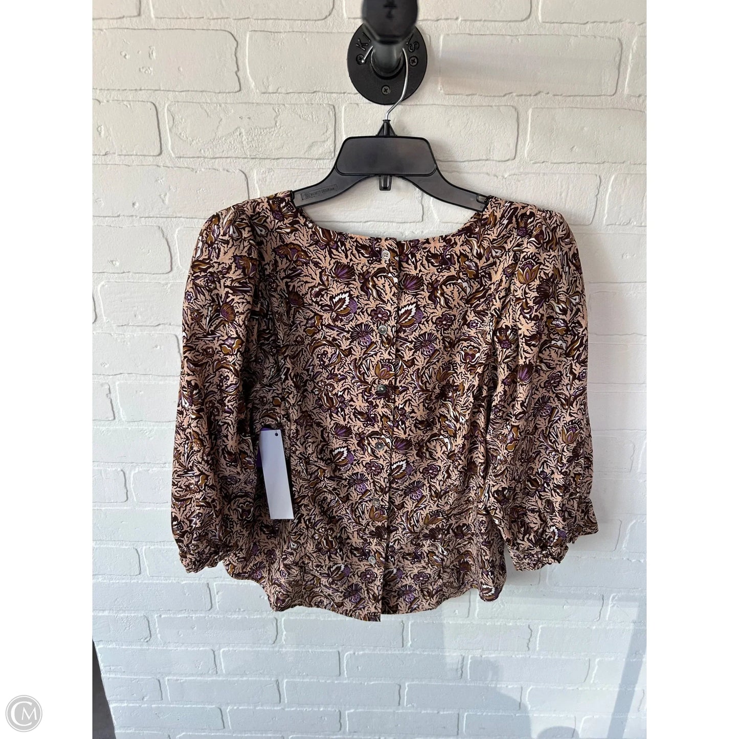 Top Short Sleeve By Clothes Mentor In Brown & Purple, Size: L