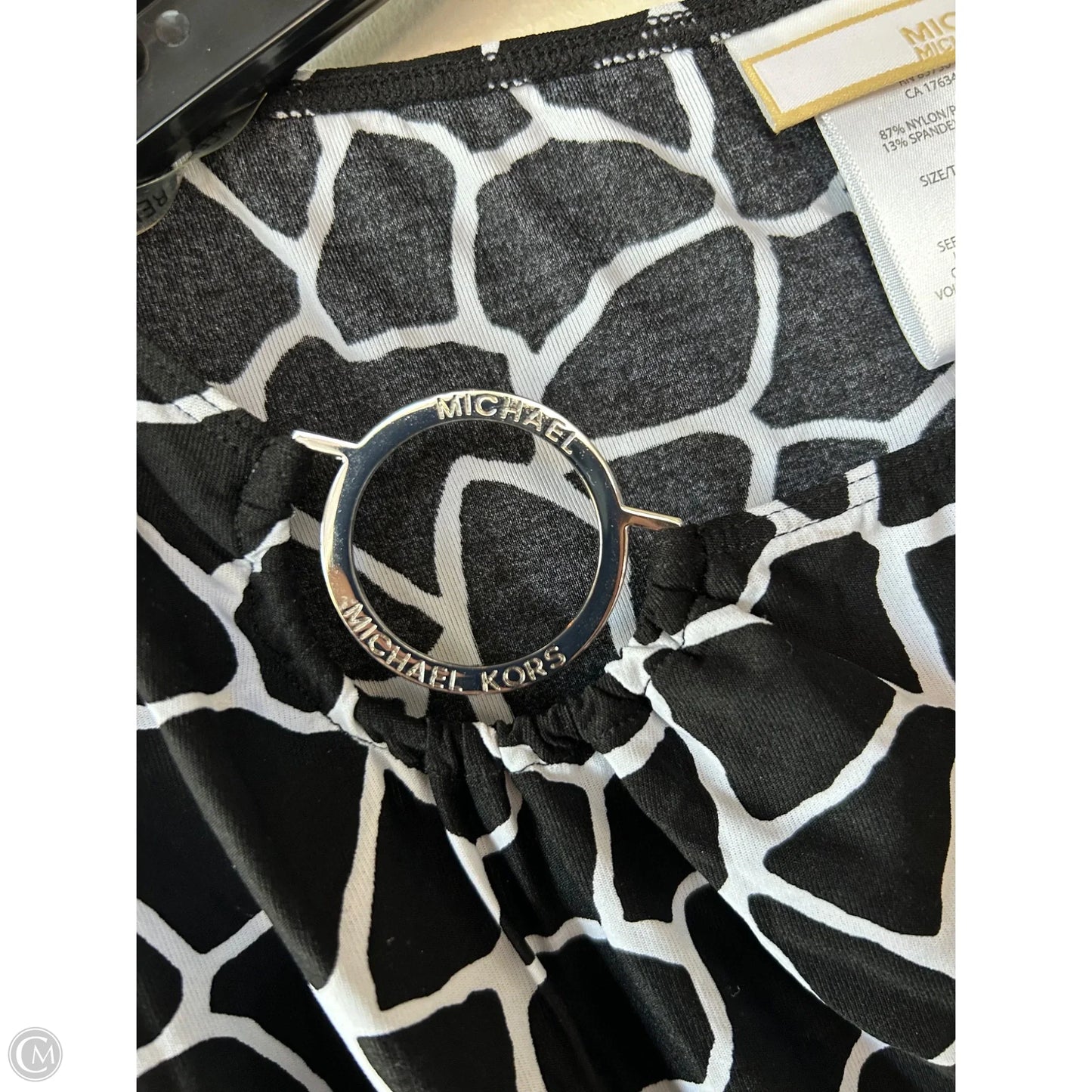 Top Short Sleeve By Michael By Michael Kors In Black & White, Size: M