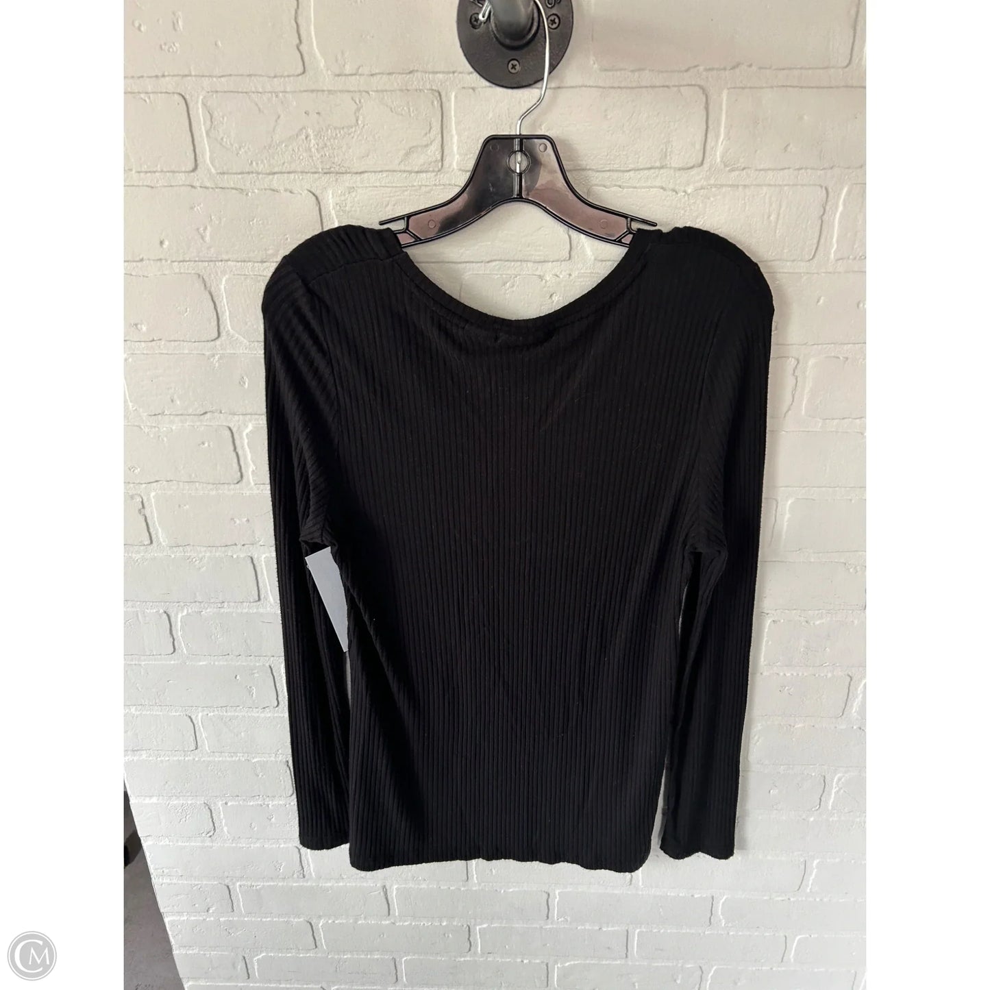 Top Long Sleeve Basic By Adrienne Vittadini In Black, Size: Xl