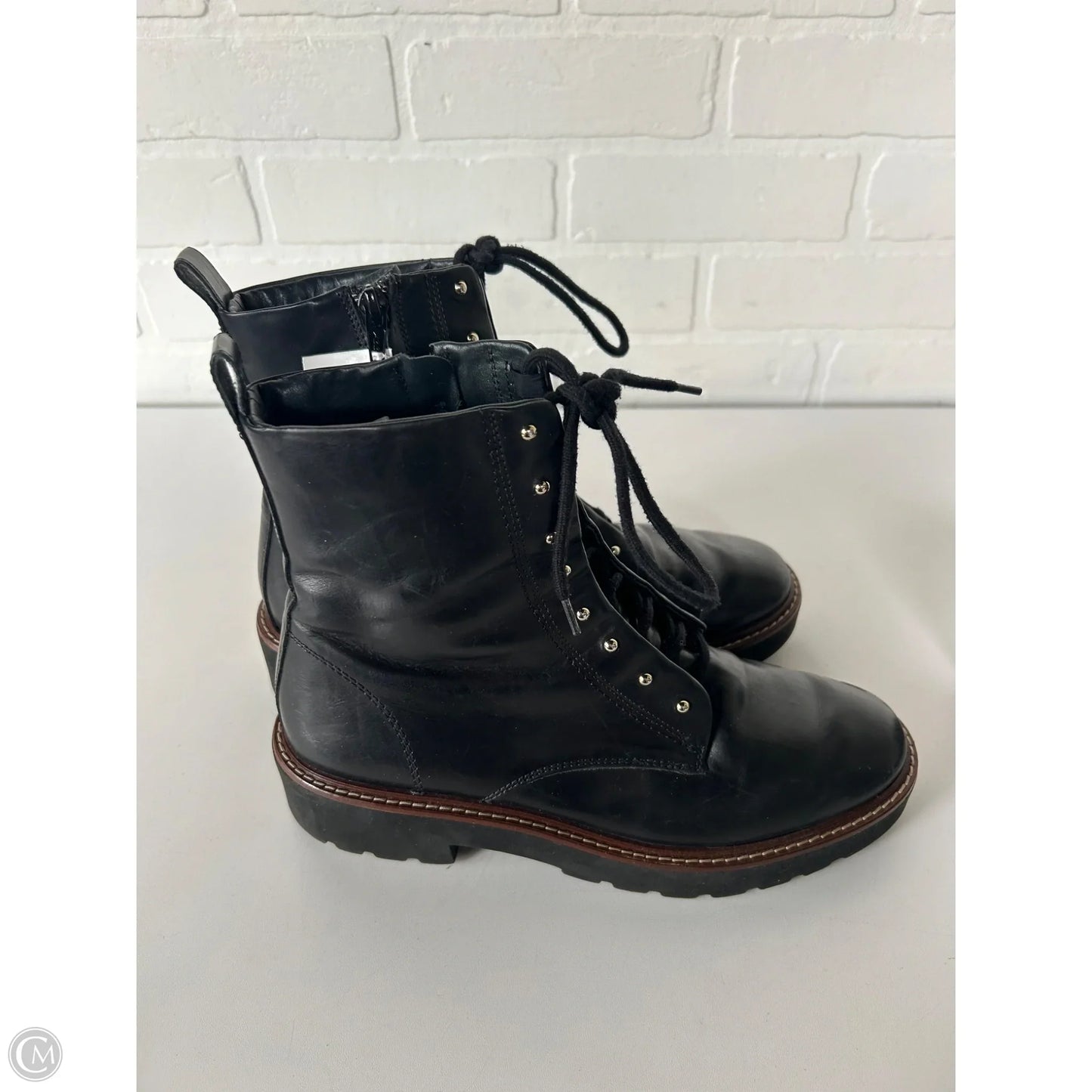 Boots Mid-calf Flats By Paul Green In Black & Brown, Size: 7.5