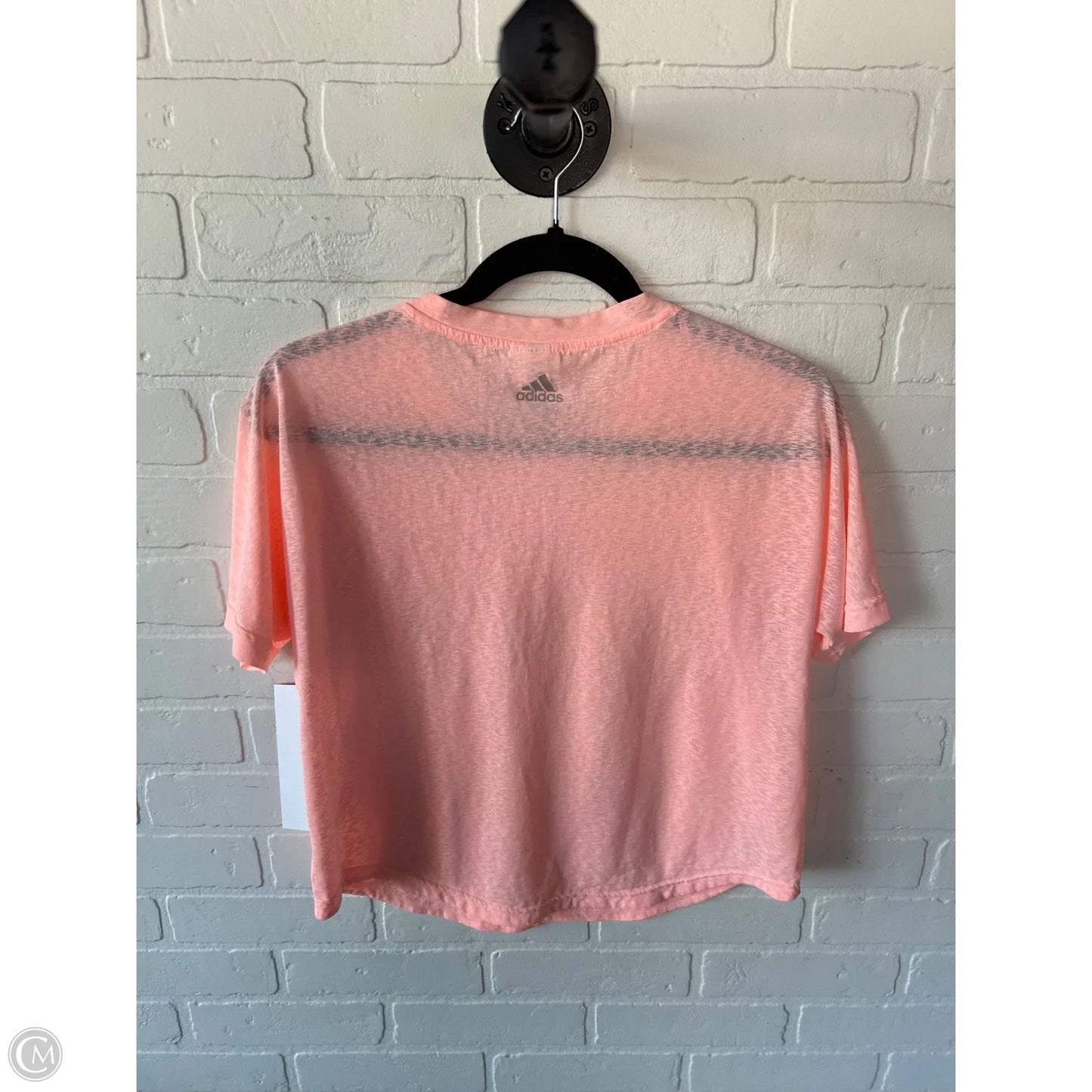 Athletic Top Short Sleeve By Adidas In Pink, Size: Xs