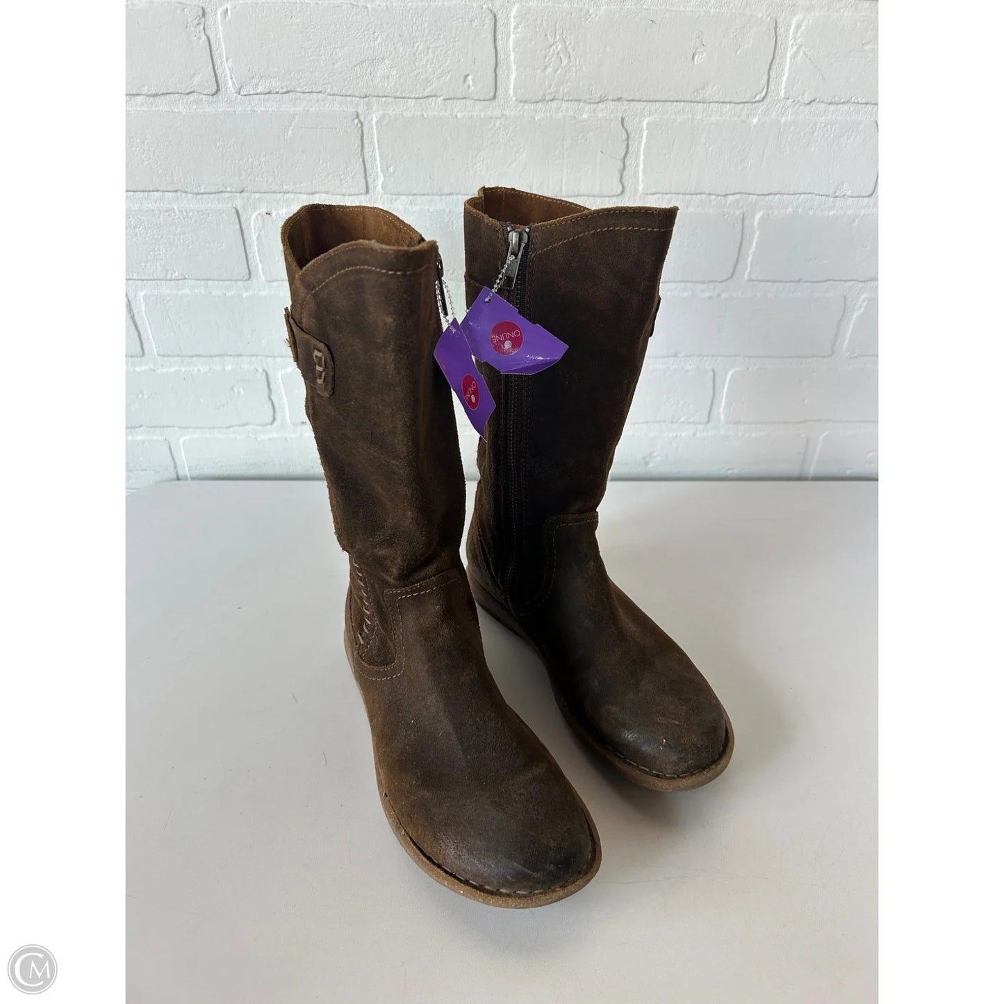 Boots Mid-calf Flats By Born In Brown, Size: 6