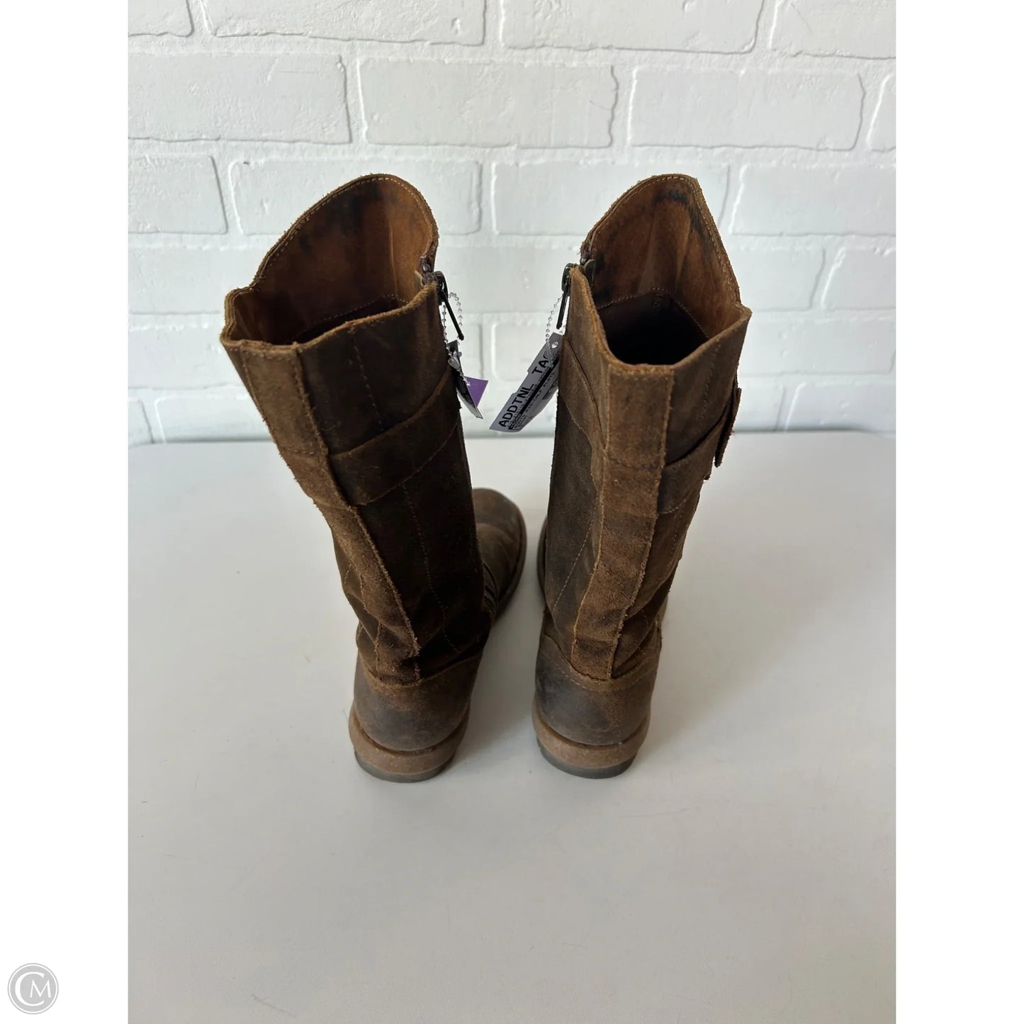Boots Mid-calf Flats By Born In Brown, Size: 6