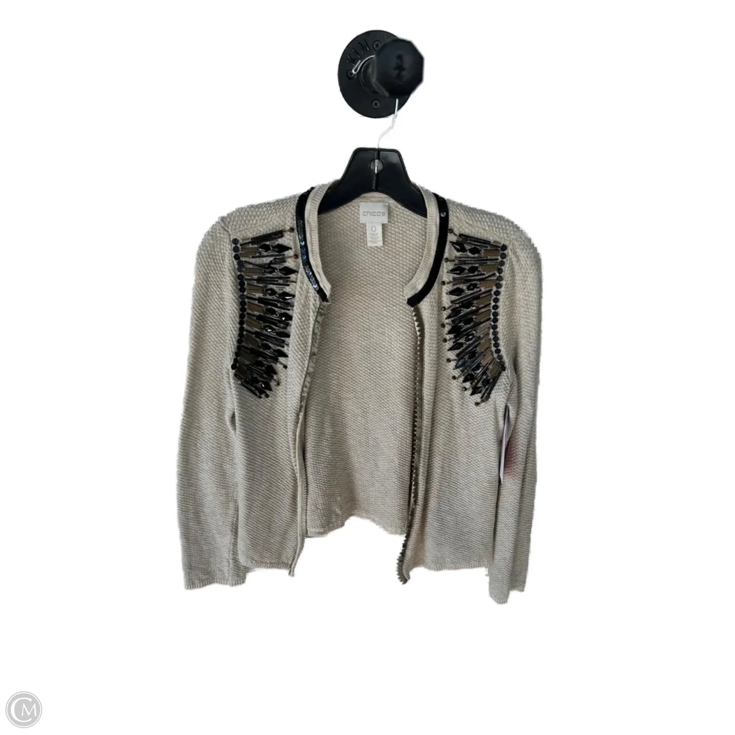 Sweater Cardigan By Chicos In Tan, Size: S