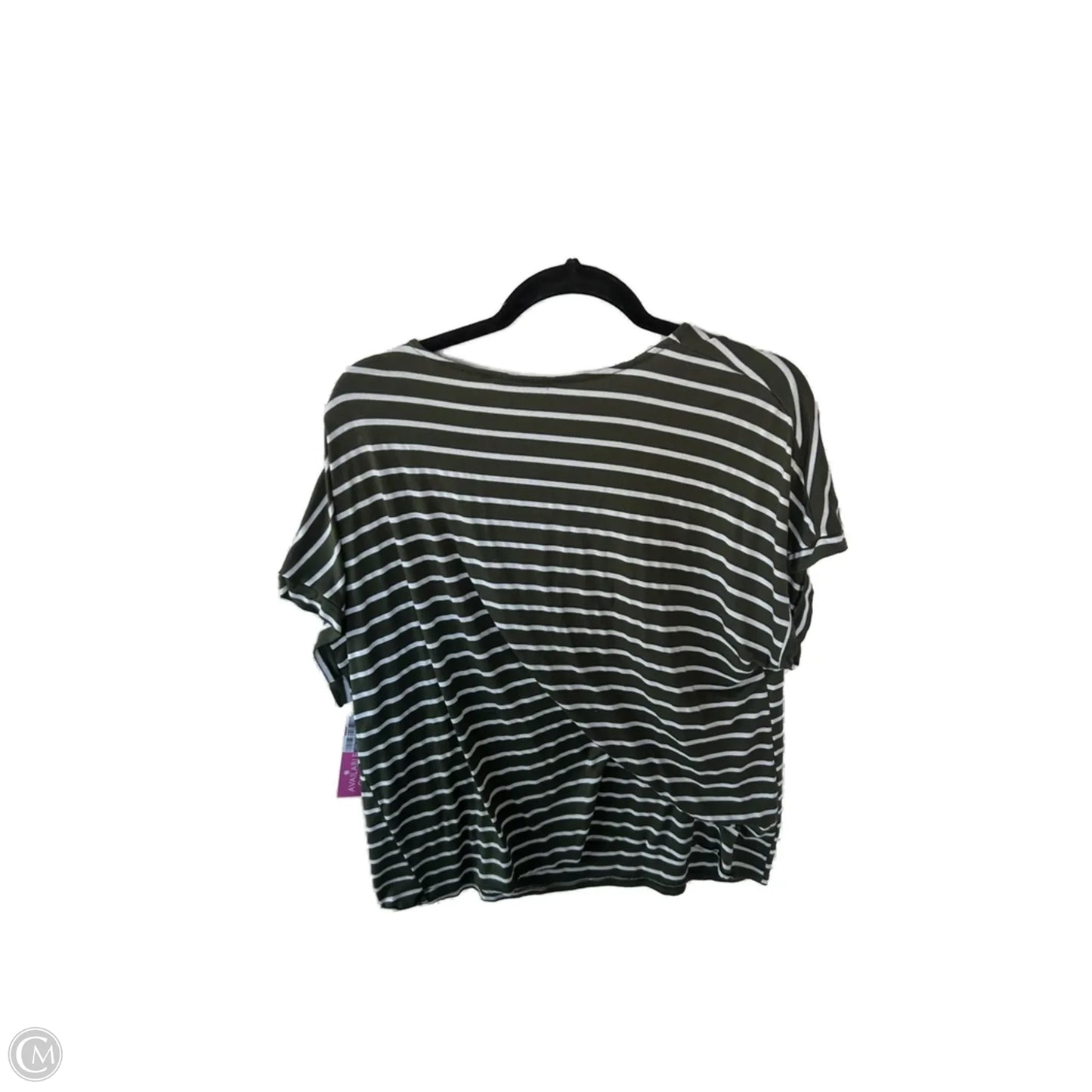 Top Short Sleeve Basic By Green Envelope In Green & White, Size: Xxl