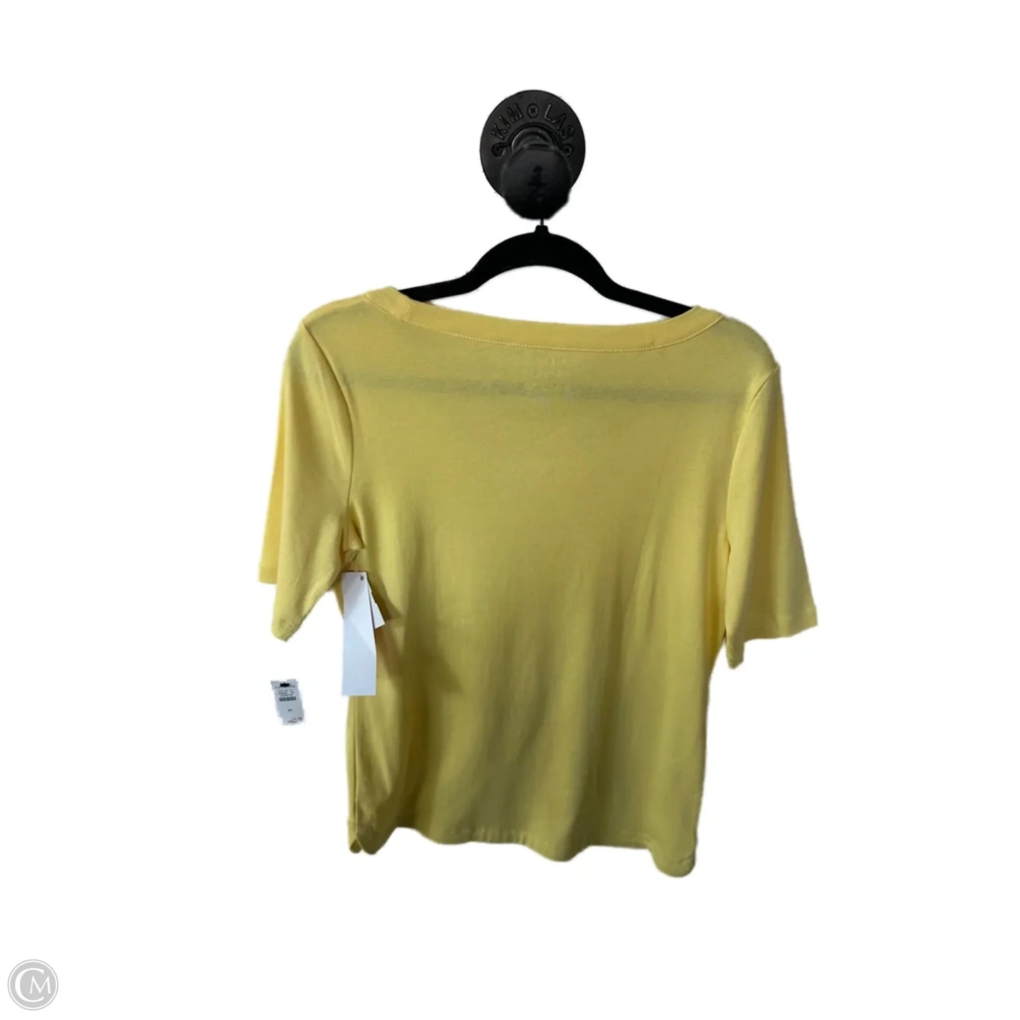 Top Short Sleeve Basic By Talbots In Yellow, Size: M