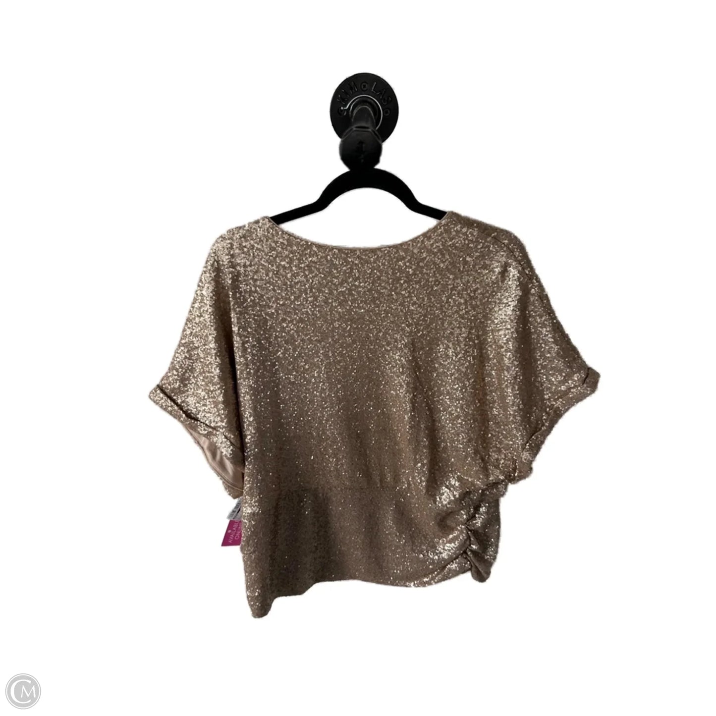 Top Short Sleeve By Express In Gold, Size: Xl