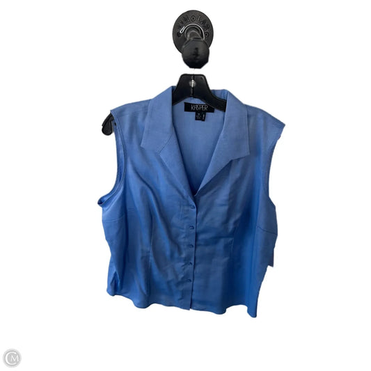 Top Sleeveless By Kasper In Blue, Size: 1x