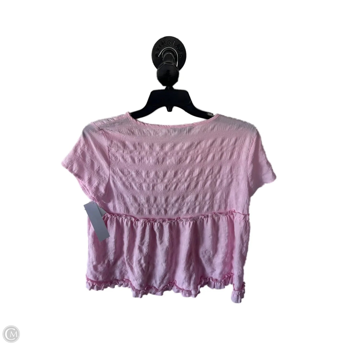 Top Short Sleeve By Shein In Pink, Size: L