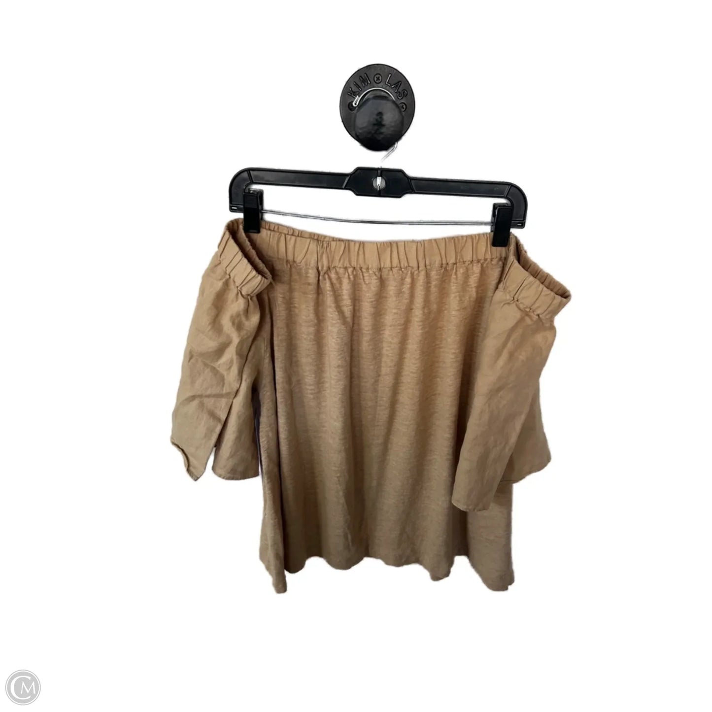 Top Short Sleeve By Chicos In Tan, Size: Xl