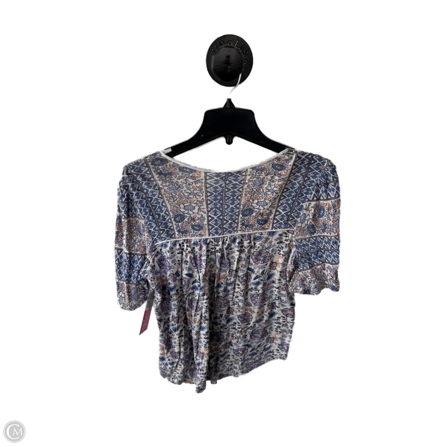 Top Short Sleeve By Lucky Brand In Blue & Purple, Size: S