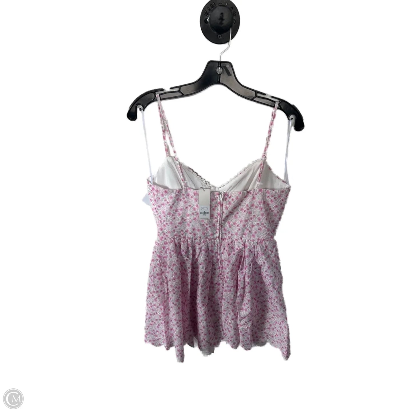 Dress Casual Short By Francesca's In Pink & White, Size: M