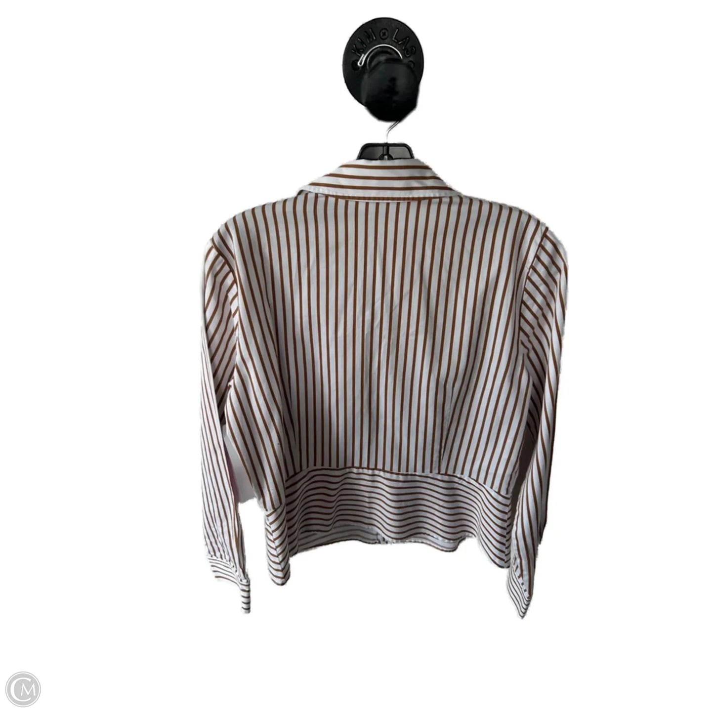 Top Long Sleeve By Jones New York In Brown & White, Size: Lp