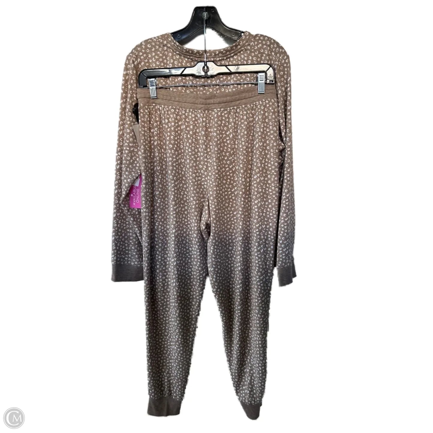 Pajamas 2pc By Clothes Mentor In Tan & White, Size: L
