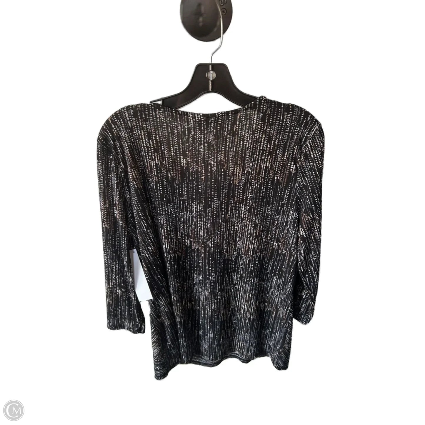 Top 3/4 Sleeve By Dana Buchman In Black & Brown, Size: L