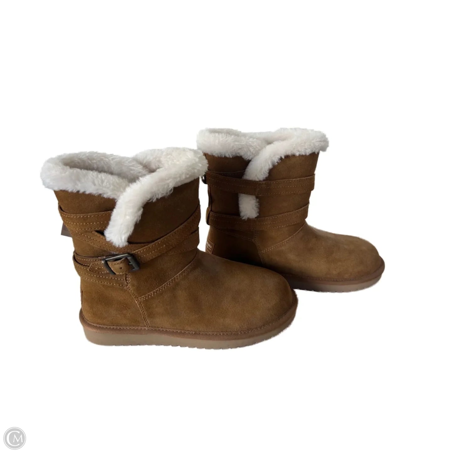 Boots Mid-calf Flats By Koolaburra By Ugg In Brown & Cream, Size: 7