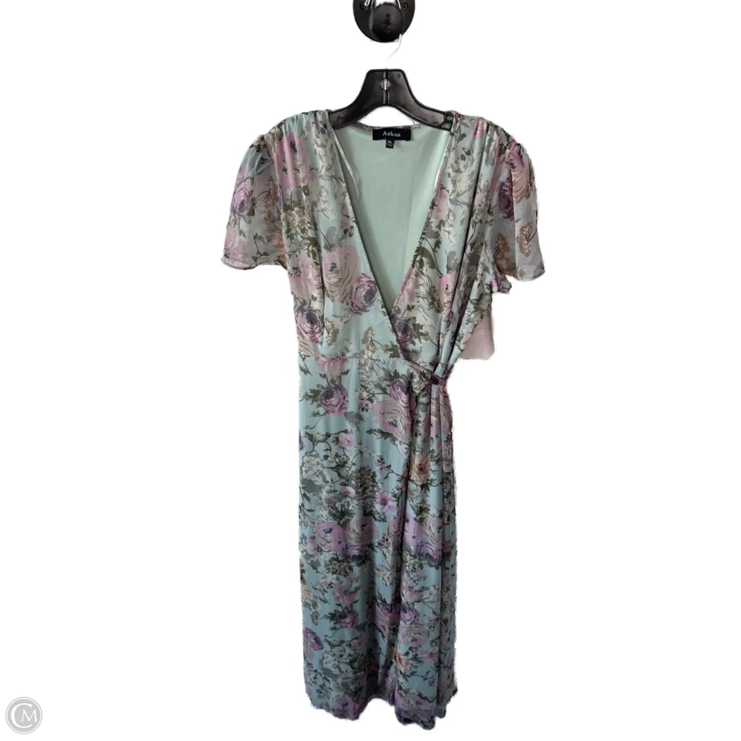 Dress Casual Maxi By Aakaa In Green & Pink, Size: Xl
