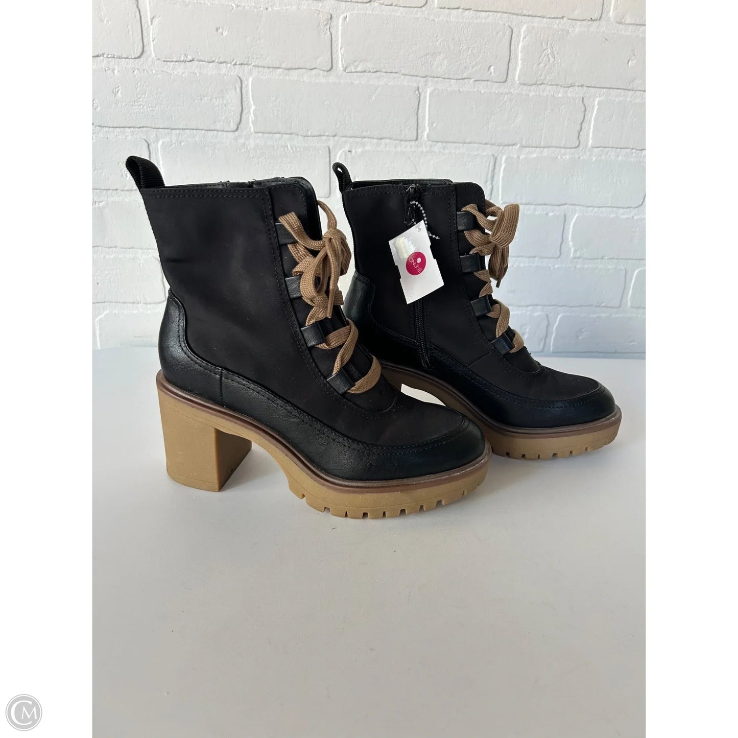 Boots Mid-calf Heels By Universal Thread In Black & Brown, Size: 8